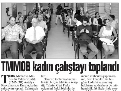 TMMOB KADIN ÇALIŞTAYI TOPLANDI (AKDENİZ İMECE -24.06.2013)