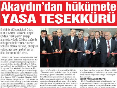 AKAYDIN DAN HÜKÜMETE YASA TEŞEKKÜRÜ (AKŞAM ANTALYA  AKDENİZ-02.11.2013)