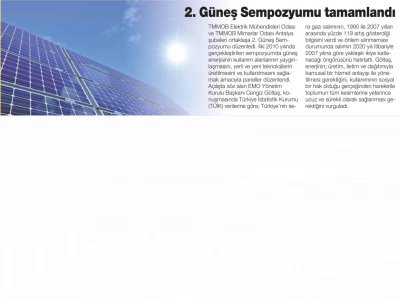 2. GÜNEŞ SEMPOZYUMU TAMAMLANDI (SOL-05.11.2013)