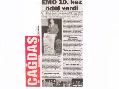 EMO 10.KEZ ÖDÜL VERDİ-ÇAĞDAŞ KOCAELİ