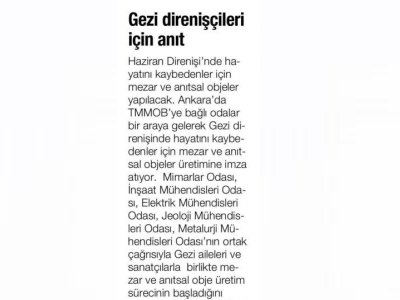 GEZİ DİRENİŞÇİLERİ İÇİN ANIT (SOL, 11.01.2014)