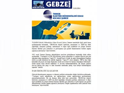 TMMOB`DAN İNTERNET SANSÜRÜNE TEPKİ-GEBZE HABER