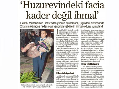 HUZUREVİNDEKİ FACİA KADER DEĞİL İHMAL - 16.04.2014-YENİ ASIR