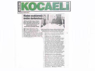 MADEN OCAKLARINDA ÜRETİM DURDURULSUN-BİZİM KOCAELİ