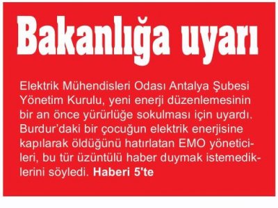 BAKANLIĞA UYARI (AKDENİZ BEYAZ-15.07.2014)