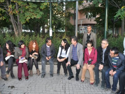 ABDİ İPEKÇİ PARKINDA DİRENİŞTE OLAN VANLI İŞÇİLERE DESTEK ZİYARETİ