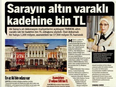 SARAY`A TANESİ BİN LİRAYA ALTIN VARAKLI KADEH (TARAF, 4.12.2014)