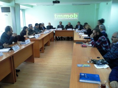 TMMOB YASASINA KARŞI ŞUBE YÖNETİM KURULU BAŞKANLARI ORTAK BASIN TOPLANTISI YAPILDI