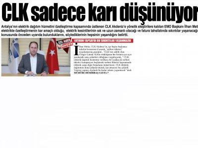 CLK SADECE KARI DÜŞÜNÜYOR (AKDENİZ GERÇEK-22.01.2015)