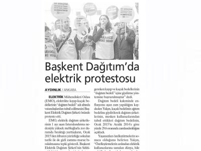 BAŞKENT DAĞITIM`DA ELEKTRİK PROTESTOSU (AYDINLIK, 7.2.2015)