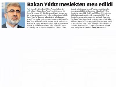 BAKAN YILDIZ MESLEKTEN MEN EDİLDİ (ZAMAN, 3.3.2015)