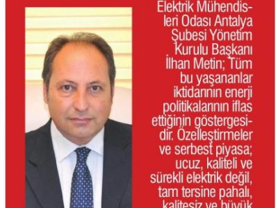 ENERJİ POLİTİKALARI İFLAS ETTİ (ANTALYA SON HABER-02.04.2015)