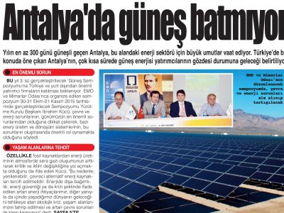 ANTALYA DA GÜNEŞ BATMIYOR (YURT GAZETESİ AKDENİZ-07.04.2015)