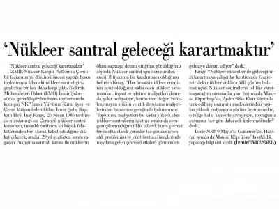 NÜKLEER SANTRAL GELECEĞİ KARARTMAKTADIR - 21.04.2015 - EVRENSEL
