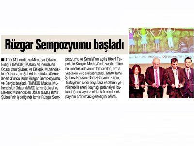 RÜZGAR SEMPOZYUMU BAŞLADI (YENİ ASIR)