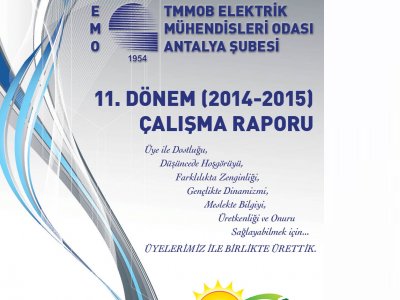 EMO ANTALYA ŞUBESİ 11. DÖNEM ÇALIŞMA RAPORU