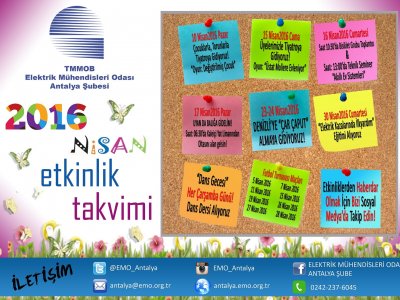 NİSAN 2016 ETKİNLİK TAKVİMİ