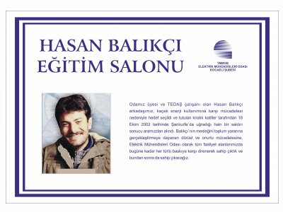 ŞUBE EĞİTİM SALONUNUN İSMİ BELİRLENDİ.