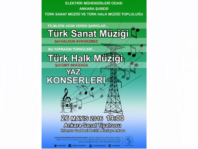 EMO ANKARA ŞUBESİ TÜRK SANAT MÜZİĞİ VE TÜRK HALK MÜZİĞİ TOPLULUĞU YAZ KONSERLERİ DÜZENLENİYOR