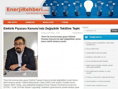 ELEKTRİK PİYASASI KANUNU`NDA DEĞİŞİKLİK TEKLİFİNE TEPKİ (ENERJİREHBERİ.COM)