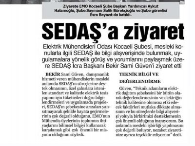 YENİ SAKARYA: 	SEDAŞ A ZİYARET