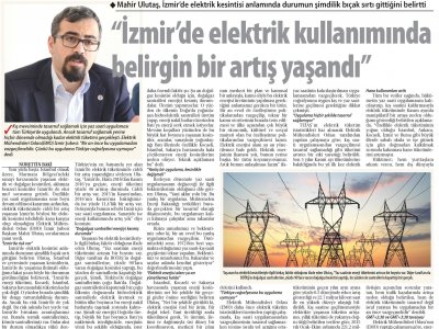 İZMİR`DE ELEKTRİK KULLANIMINDA BELİRGİN BİR ARTIŞ YAŞANDI (TİCARET)