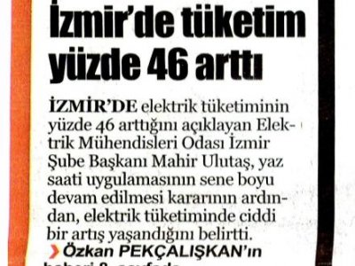 İZMİR`DE TÜKETİM YÜZDE 46 ARTTI (İLKSES)