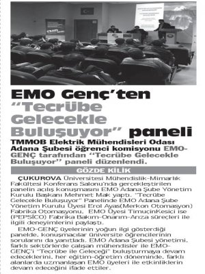 EMO GENÇ TECRÜBE GELECEKLE BULUŞUYOR PANELİ DÜZENLENDİ