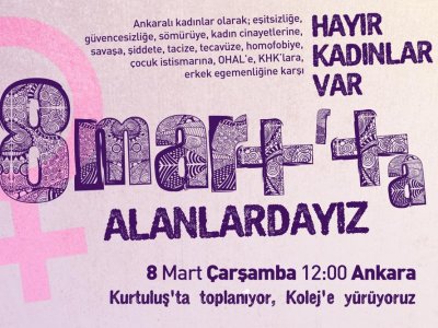 8 MART DÜNYA KADINLAR GÜNÜNDE KOLEJ MEYDANINDA MİTİNG DÜZENLENECEK