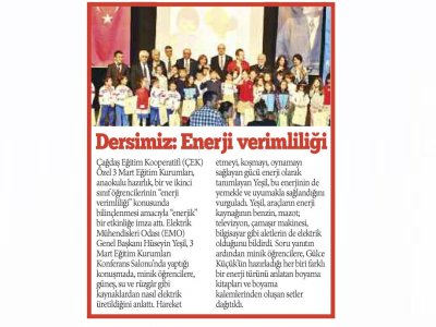 DERSİMİZ : ENERJİ VERİMLİLİĞİ - A HABER 11.04.2017