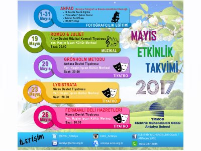 2017 YILI MAYIS AYI ETKİNLİK TAKVİMİ