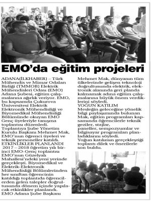 EMO-GENÇ TANIŞMA ETKİNLİĞİMİZ İLE İLGİLİ YAZILI BASINDA ÇIKAN HABERLER