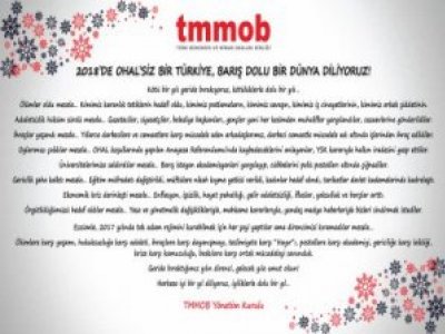 OHALSİZ BİR TÜRKİYE, BARIŞ DOLU BİR DÜNYA DİLİYORUZ!