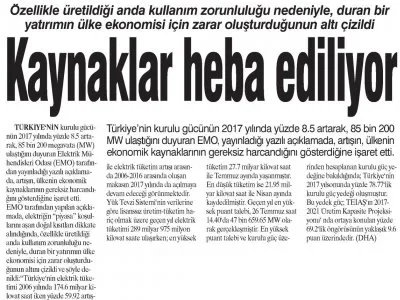 KAYNAKLAR HEBA EDİLİYOR (GÜNBOYU)