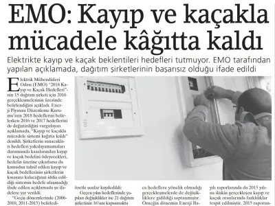 EMO: KAYIP VE KAÇAKLA MÜCADELE KAĞITTA KALDI (BİRGÜN)