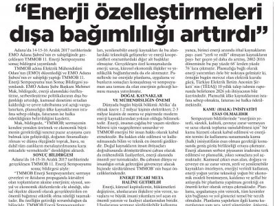 ENERJİ ÖZELLEŞTİRMELERİ DIŞA BAGIMLILIGI ARTIRDI (GAZETTE)