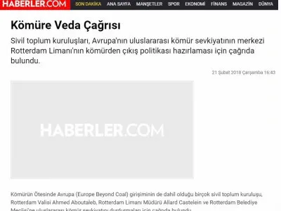 KÖMÜRE VEDA ÇAĞRISI (HABERLER.COM.TR)