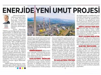 ENERJİDE YENİ UMUT PROJESİ (MİLLİYET)