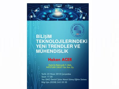 `BİLİŞİM SEKTÖRÜNDEKİ GÜNCEL GELİŞMELER` SEMİNERİ YAPILACAK