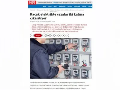 KAÇAK ELEKTRİKTE CEZALAR İKİ KATINA ÇIKARILIYOR (HABERTURK.COM)