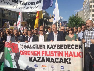 EMEK VE MESLEK ÖRGÜTLERİ İSRAİL KATLİAMINA KARŞI ALANLARA ÇIKTI