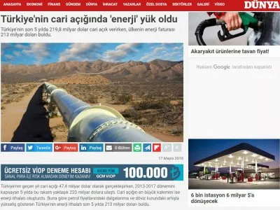 TÜRKİYE`NİN CARİ AÇIĞINDA `ENERJİ` YÜK OLDU (DÜNYA)