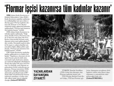 `FLORMAR İSÇİSİ KAZANIRSA TÜM KADINLAR KAZANIR` (GÜNLÜK EVRENSEL)