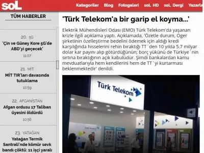 `TÜRK TELEKOM`A BİR GARİP EL KOYMA...` (HABER.SOL.ORG.TR)