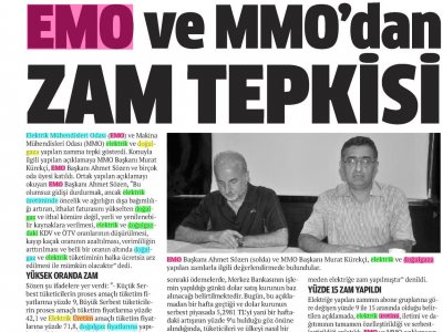 ÖZGÜR KOCAELİ: EMO VE MMO`DAN ZAM TEPKİSİ