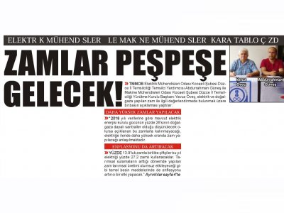 DÜZCE POSTASI: ZAMLAR PEŞPEŞE GELECEK