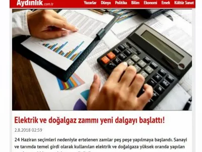 ELEKTRİK VE DOĞALGAZ ZAMMI YENİ DALGAYI BAŞLATTI (AYDİNLİK.COM.TR)