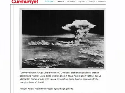 HİROŞİMA KIRIMININ 73`ÜNCÜ YILDÖNÜMÜNDE NKP`DEN ÇAĞRI (CUMHURİYET.COM.TR)