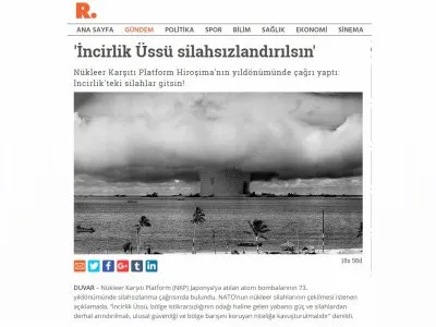 `İNCİRLİK ÜSSÜ SİLAHSIZLANDIRILSIN` (GAZETEDUVAR.COM.TR)