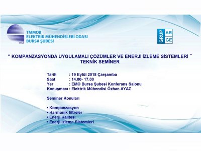 ` KOMPANZASYONDA UYGULAMALI ÇÖZÜMLER VE ENERJİ İZLEME
  SİSTEMLERİ ` TEKNİK SEMİNER